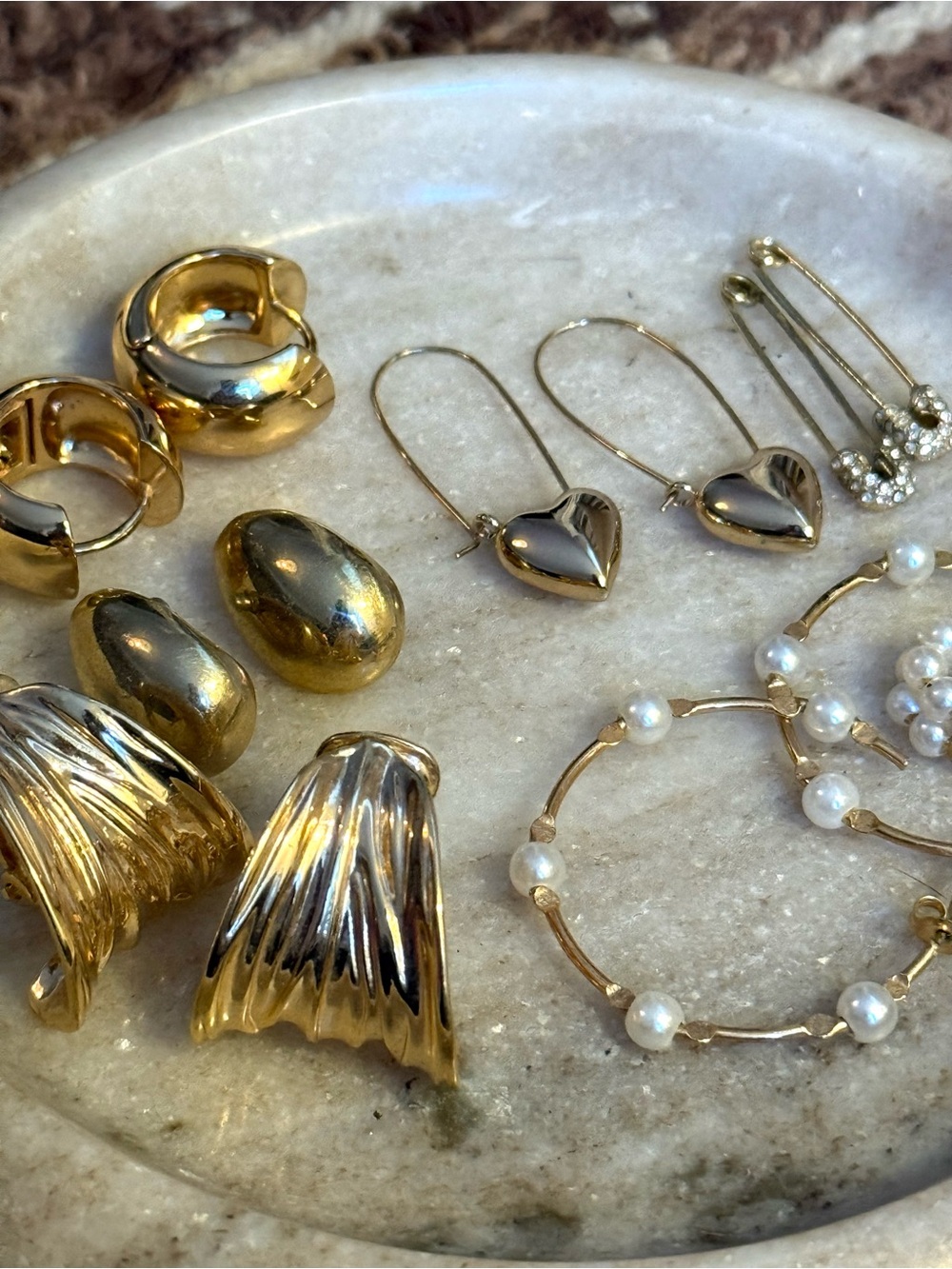 Gold Mixed Earring Set Jewelry Lot - Women's Accessories